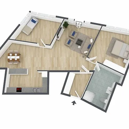 Leilighet Spacious, Modern Apt, Central Location, Sleeps 7 Bergen
